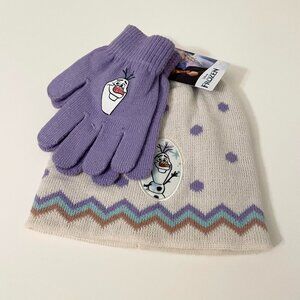 Disney Frozen Kids Gloves and Hat Size 4-6X